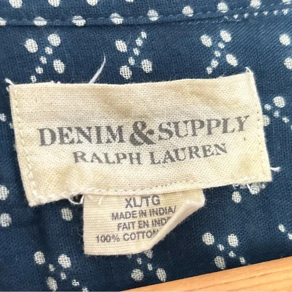 Denim & Supply Ralph Lauren Women Patchwork Button Shirt Size XL Country *L66 - Picture 8 of 13